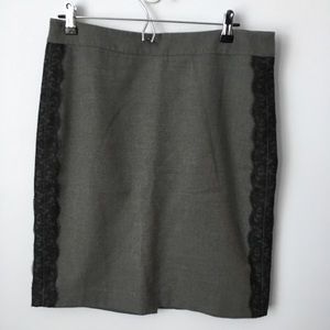 Grey Loft pencil skirt w/ black lace, size 10
